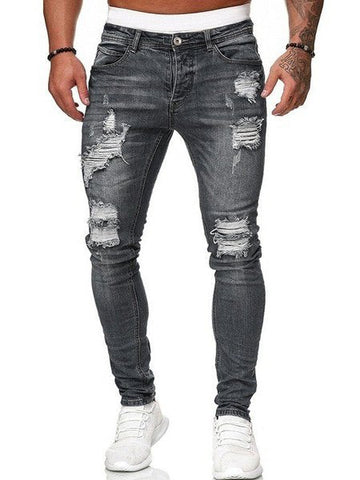 Five-color Ripped Casual Jeans
